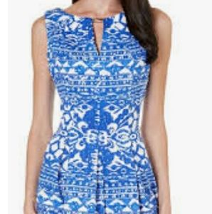 Gabby Skye Fit & Flare Keyhole Dress